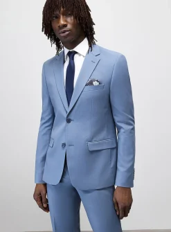 Minimalist colourful twill suit
