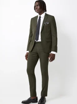 Minimalist colourful twill suit