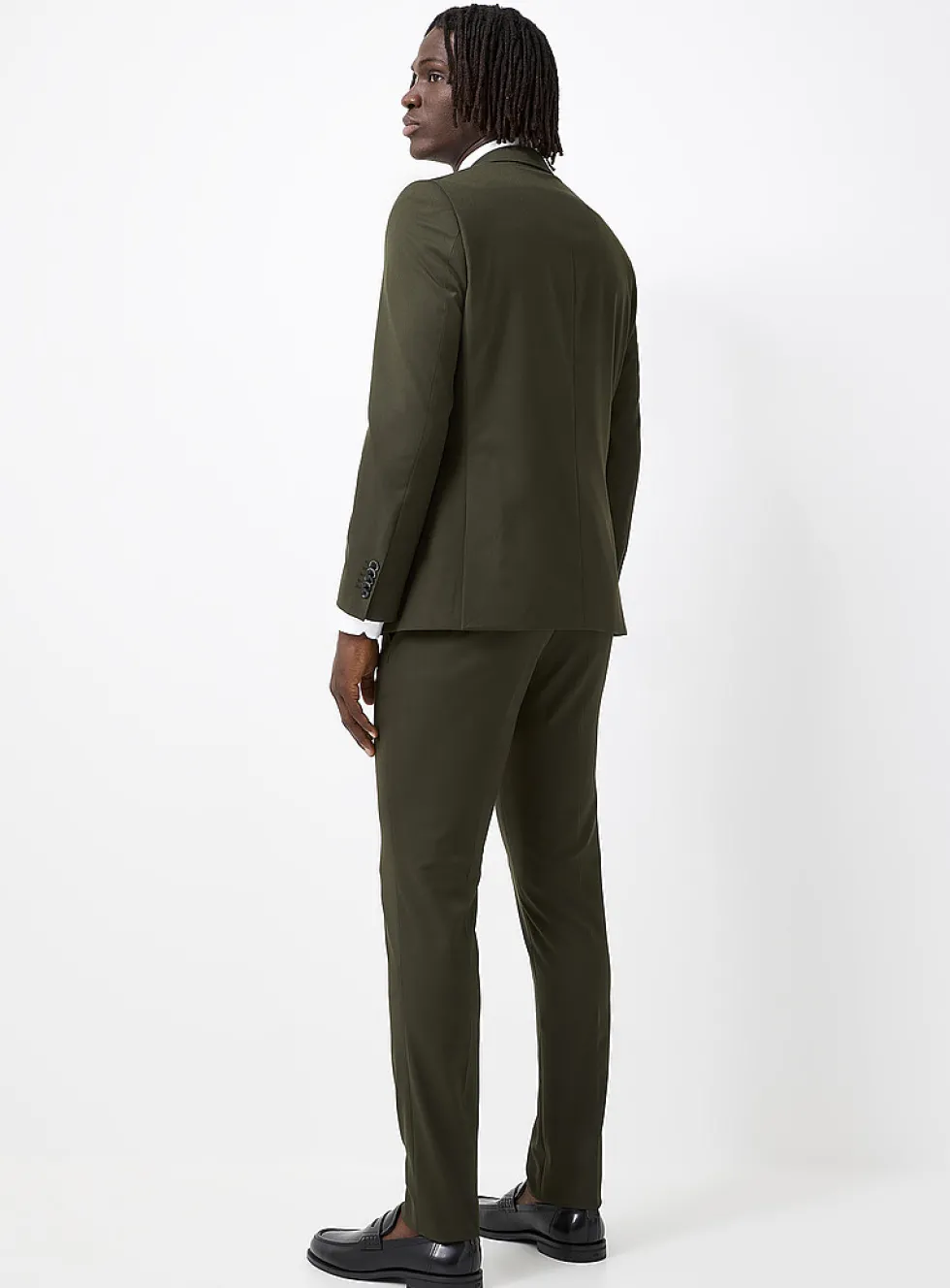 Minimalist colourful twill suit