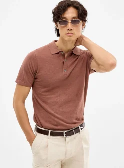 Minimalist cotton-linen polo