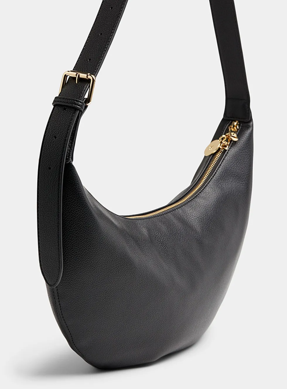 Minimalist half-moon hobo bag