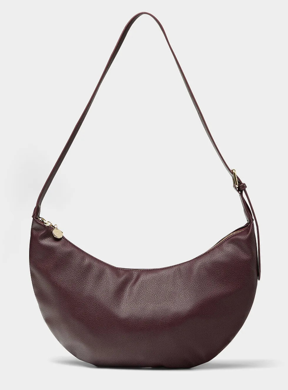 Minimalist half-moon hobo bag