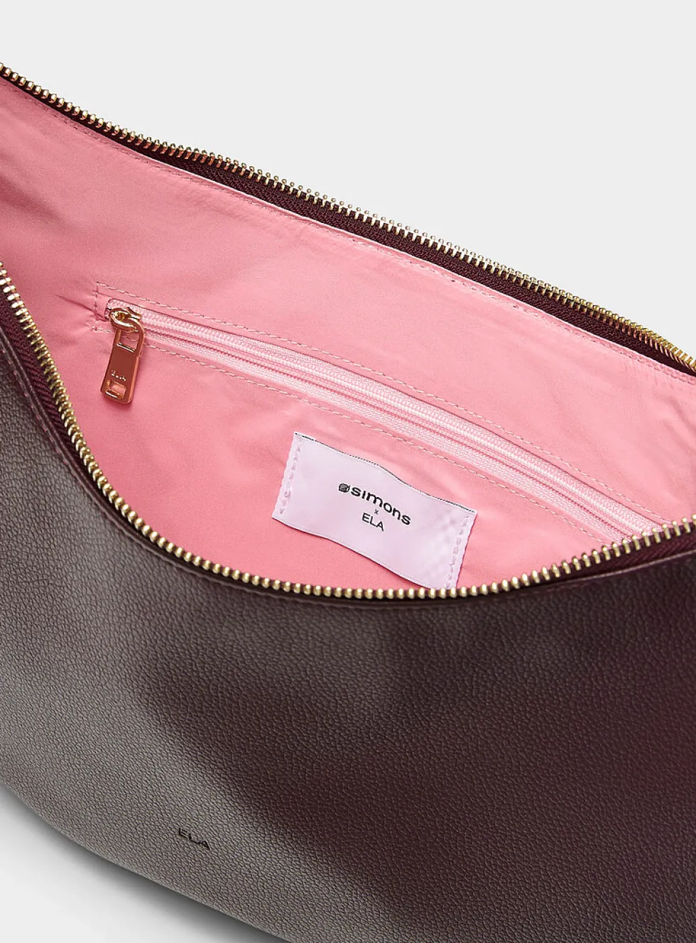 Minimalist half-moon hobo bag