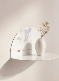 Minimalist half-moon wall shelf