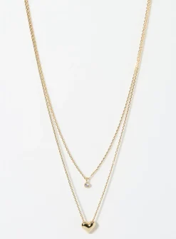Minimalist heart two-row chain