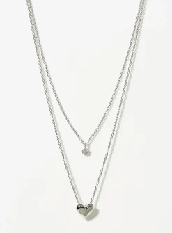 Minimalist heart two-row chain