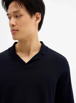 Minimalist Johnny-collar polo