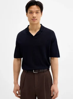 Minimalist Johnny-collar polo