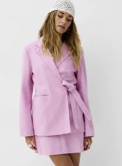 Minimalist linen-blend miniskirt