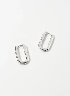 Minimalist oval hoop earrings