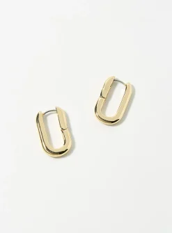 Minimalist oval hoop earrings