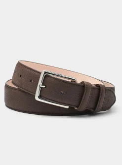 Minimalist pebbled leather belt