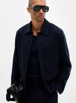 Minimalist soft twill shacket
