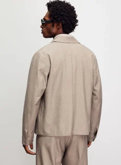 Minimalist soft twill shacket