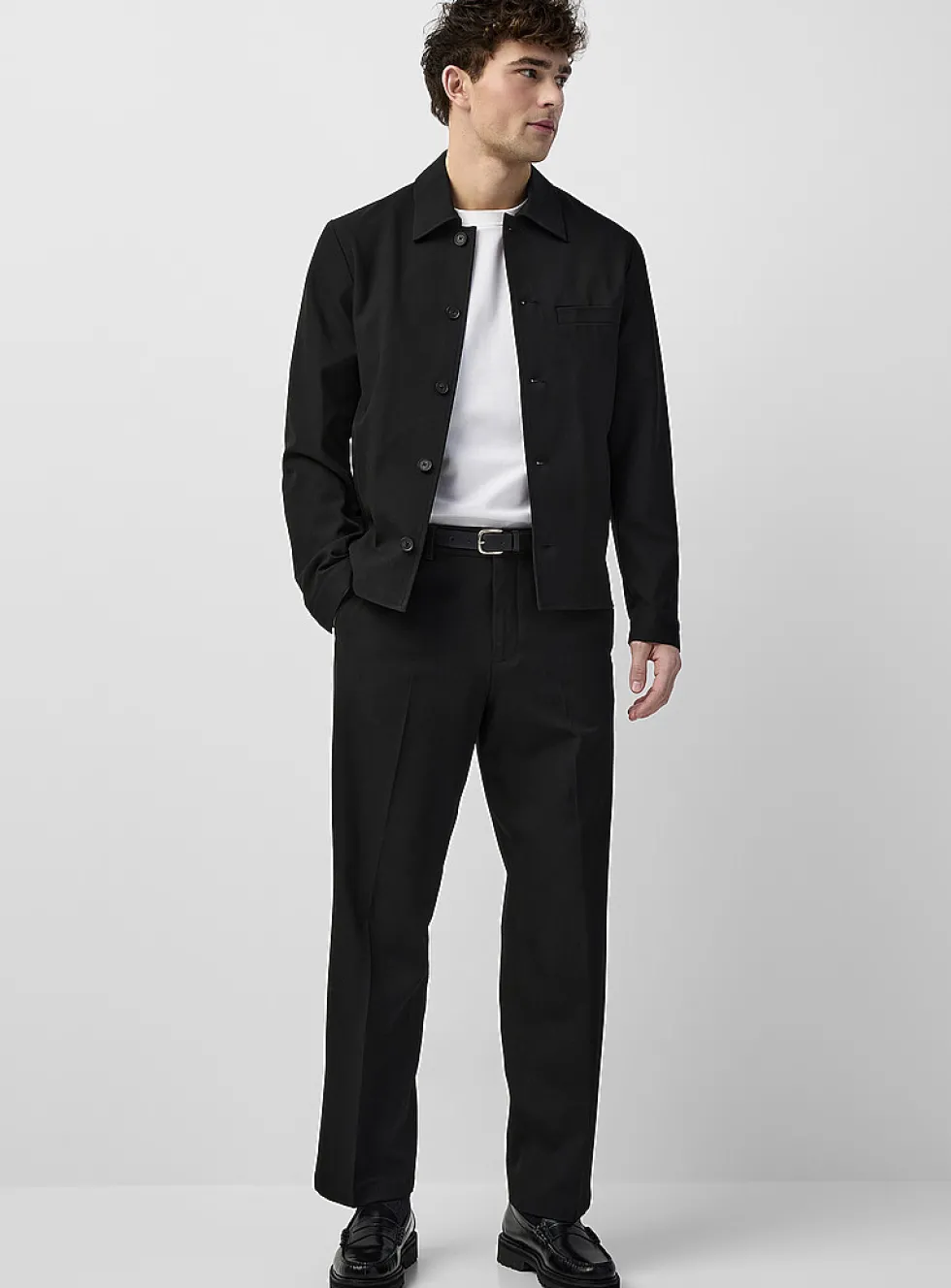 Minimalist soft twill shacket