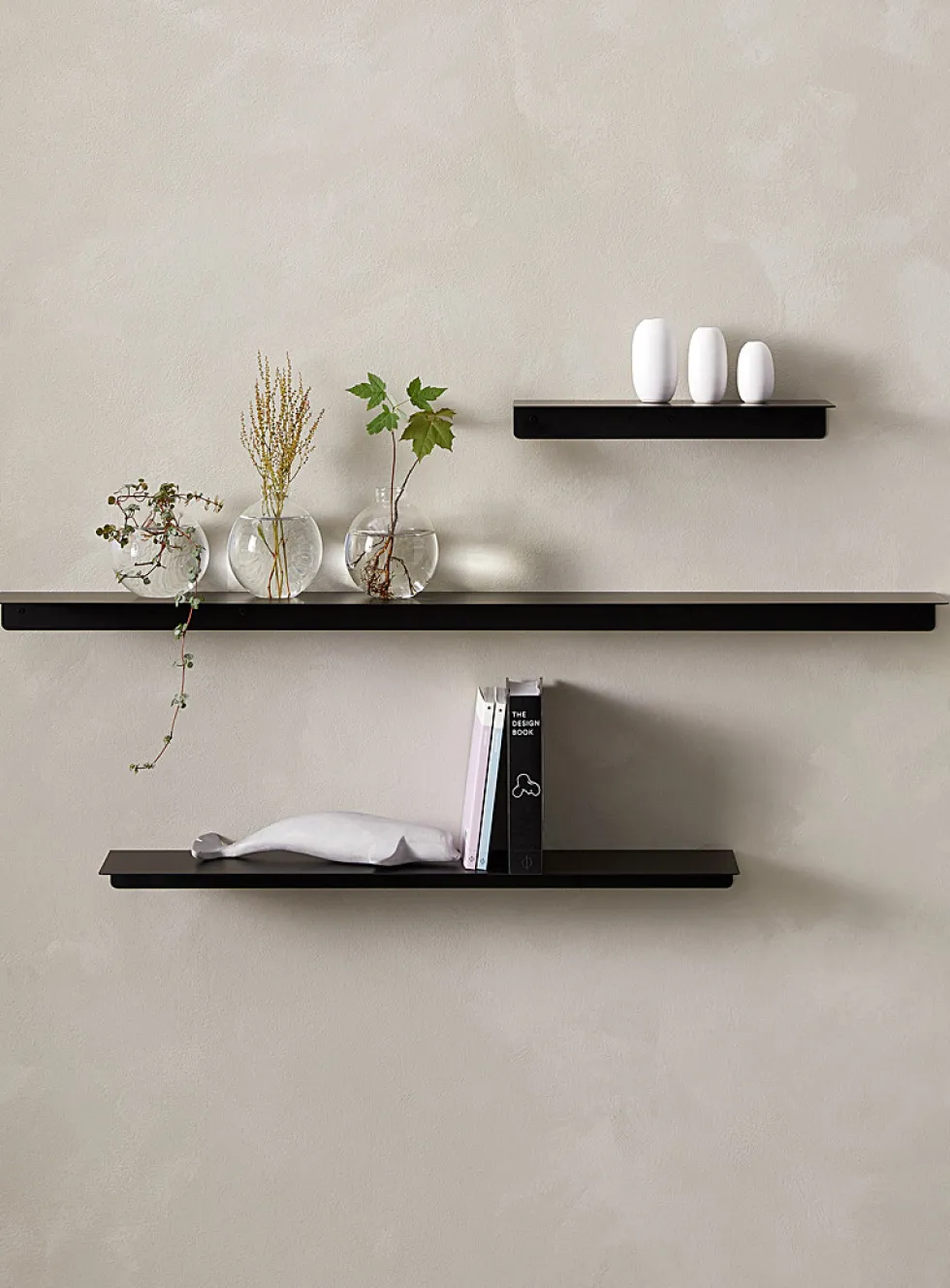Minimalist steel wall shelf