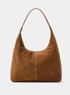 Minimalist suede hobo bag