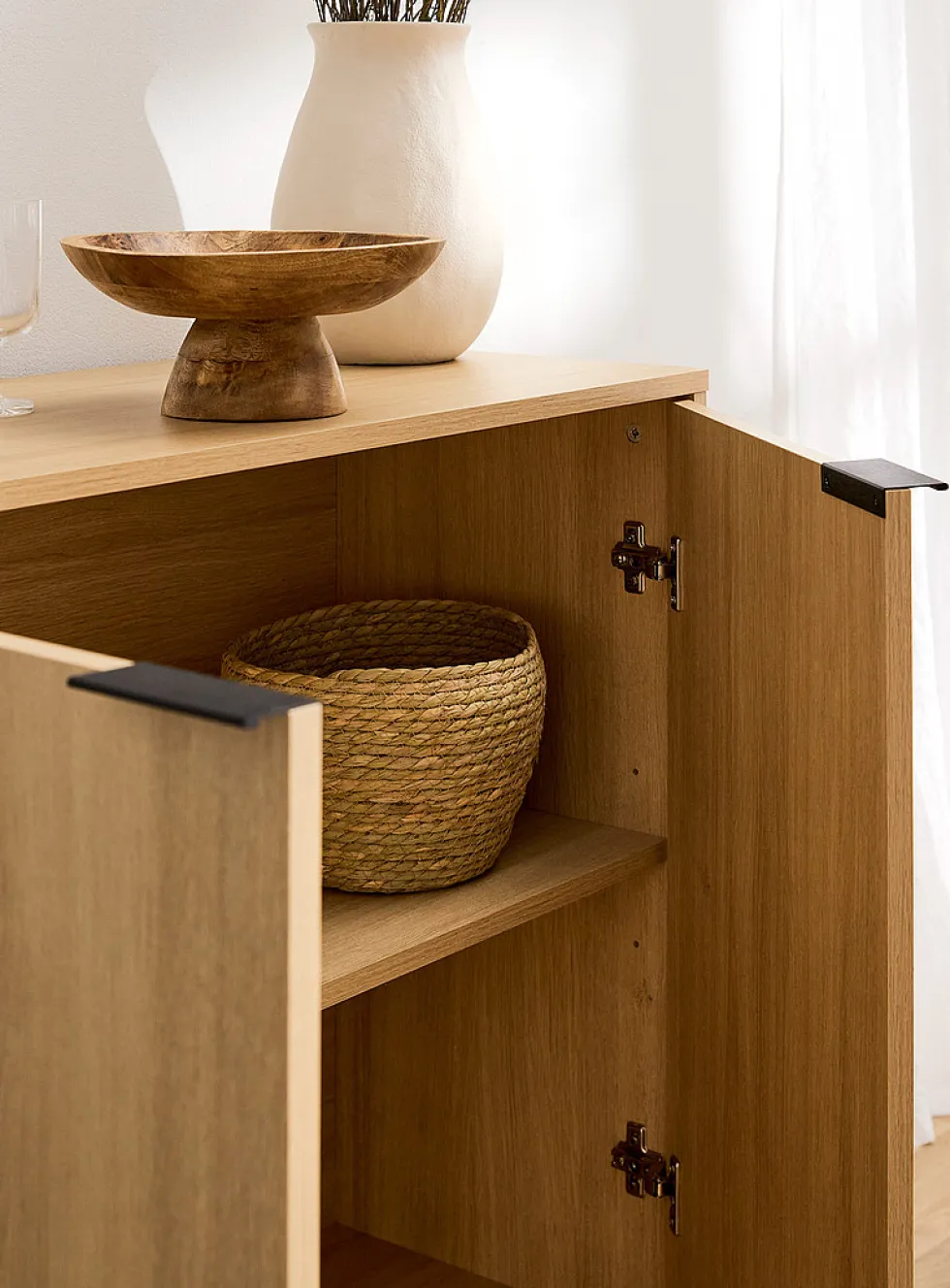 Minimalist two-door floor cabinet