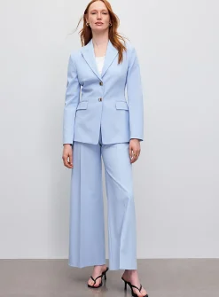 Minimalist waist flowy crepe pant