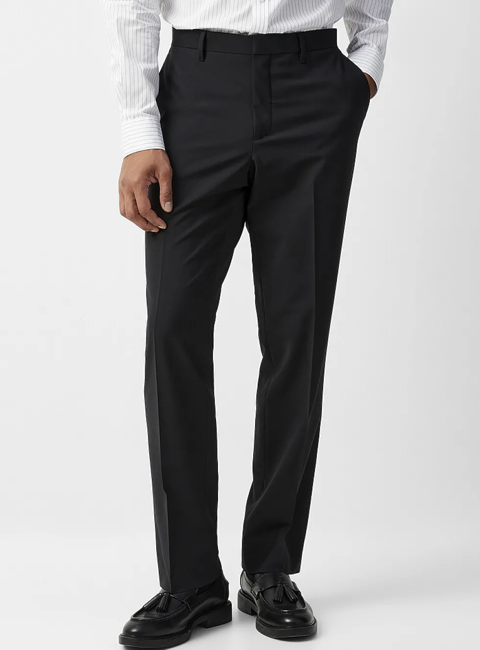 Minimalist wool-blend pant