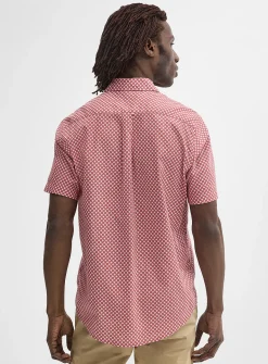 Mini-pattern cotton-linen shirt