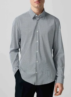 Mini-pattern stretch shirt