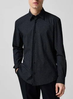 Mini-pattern stretch shirt