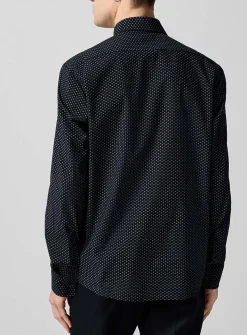 Mini-pattern stretch shirt
