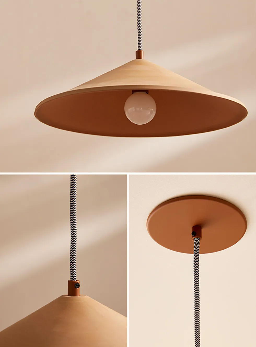 Minéral stoneware hanging lamp