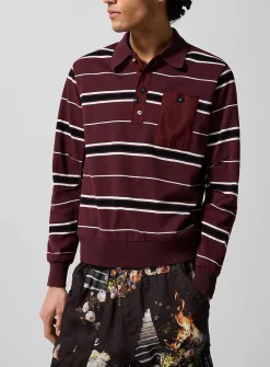 Mismatched-button rugby polo
