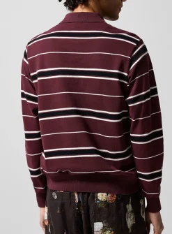 Mismatched-button rugby polo