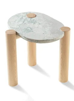 Missisquoi oblong marble geo side table