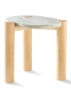Missisquoi oblong marble geo side table