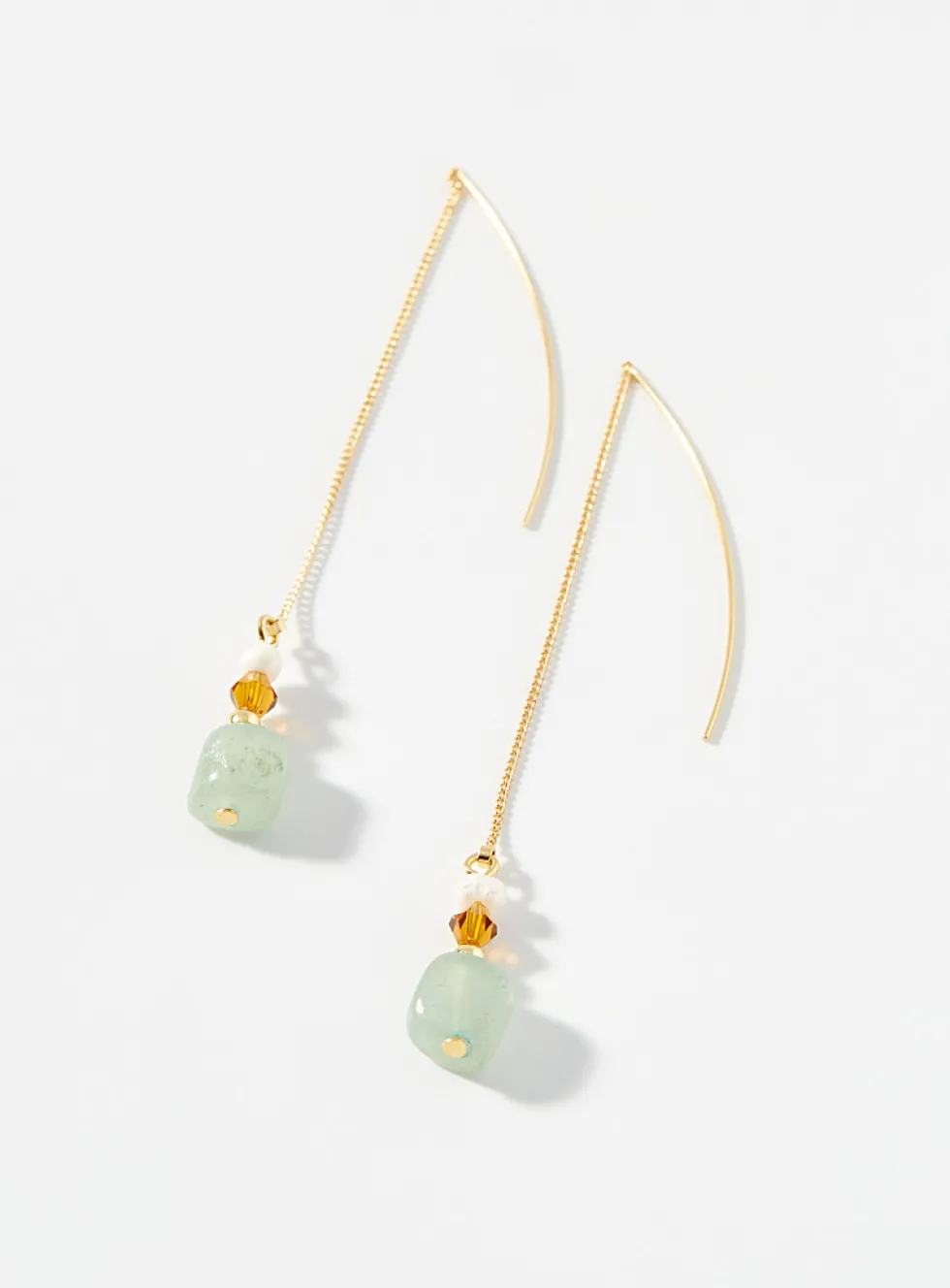 Mixed stone metallic post earrings