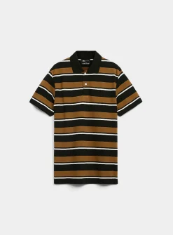 Mixed stripe piqué polo