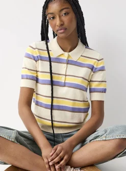 Mixed stripes polo shirt