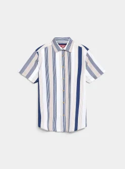 Mixed vertical stripe shirt