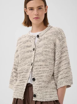 Mixed weave neutral tone cardigan