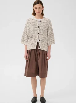 Mixed weave neutral tone cardigan