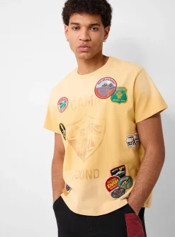 Mixed-emblem T-shirt