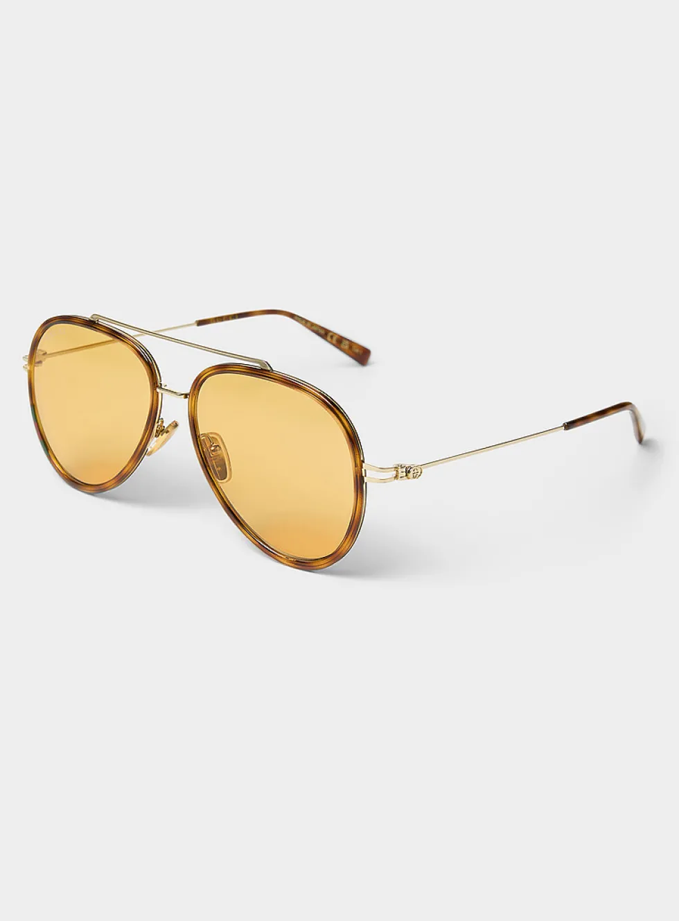 Mixed-material aviator sunglasses