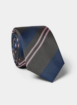 Mixed-stripe slim tie