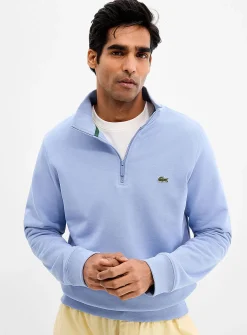 Mock-neck French terry sweatshirt