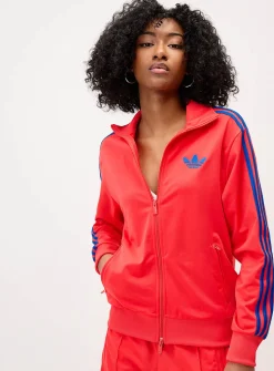 Mock-neck knit track jacket