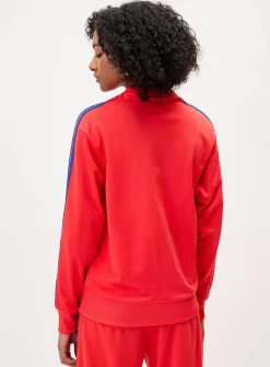 Mock-neck knit track jacket