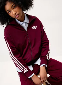 Mock-neck knit track jacket