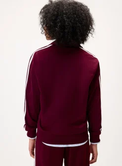 Mock-neck knit track jacket