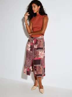 Mock-neck ruched-waist interlock cami