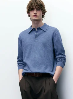Modal-blend polo sweater