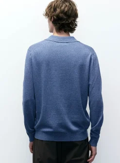 Modal-blend polo sweater
